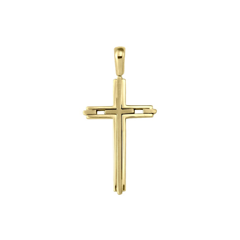 14 Karat Yellow Gold Fancy Religious Italian Cross