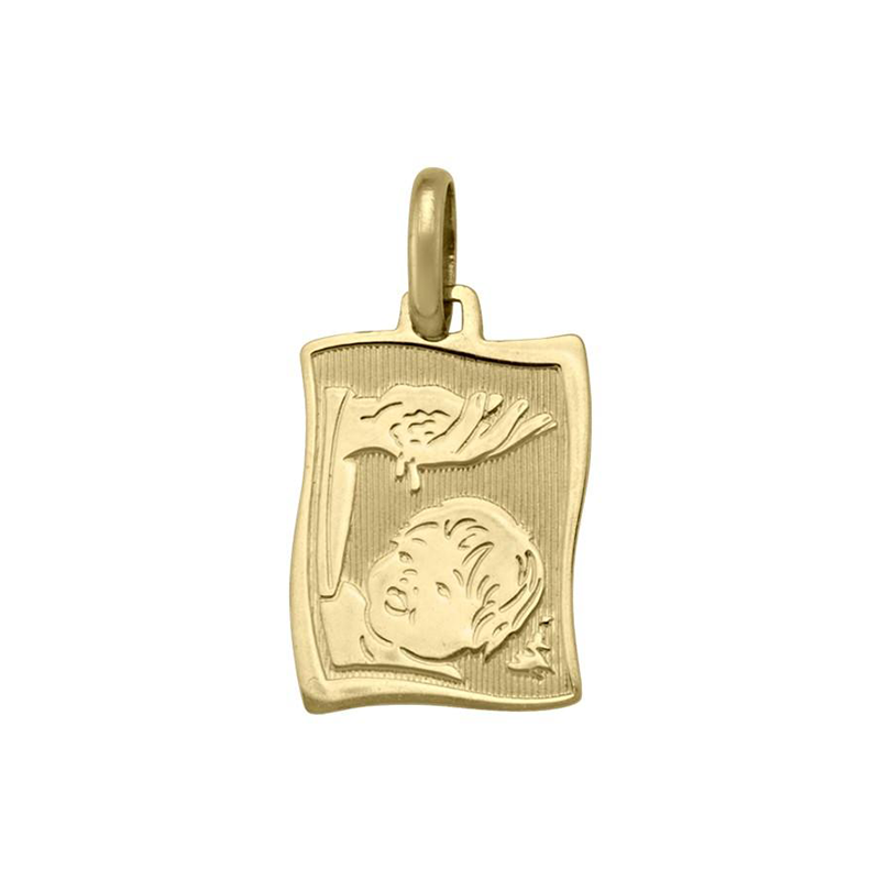10, 14 Karat Yellow Gold Solid Baptism Medalion