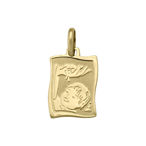 10, 14 Karat Yellow Gold Solid Baptism Medalion