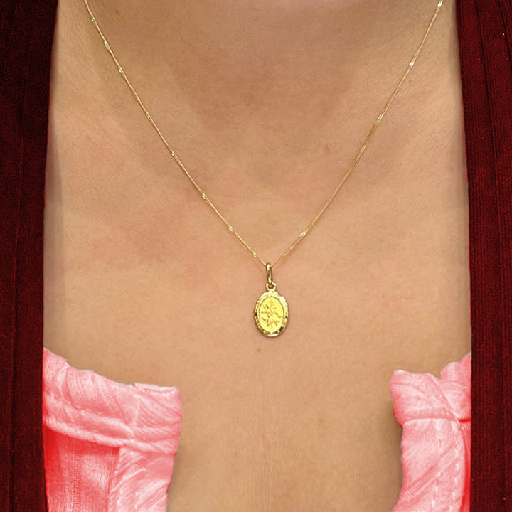 10, 14 Karat Yellow Gold Solid Saint Christopher Medallion