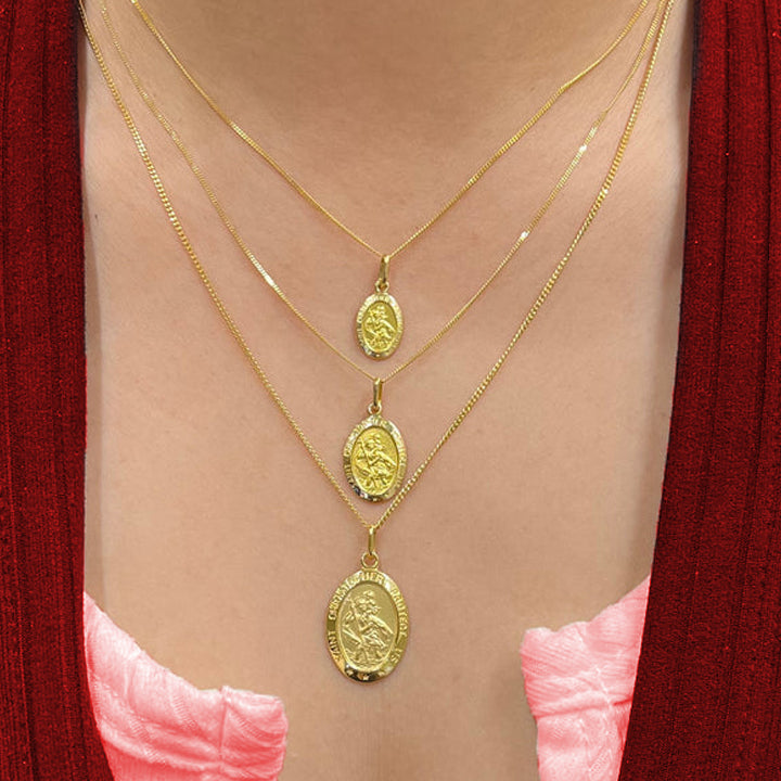 10, 14 Karat Yellow Gold Solid Saint Christopher Medallion