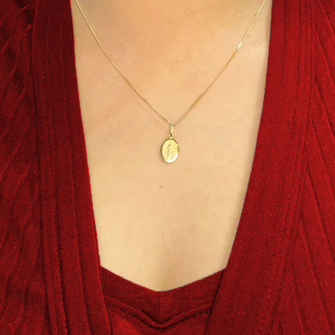 10 Karat Yellow Gold Solid Miraculous Tiny Medalion