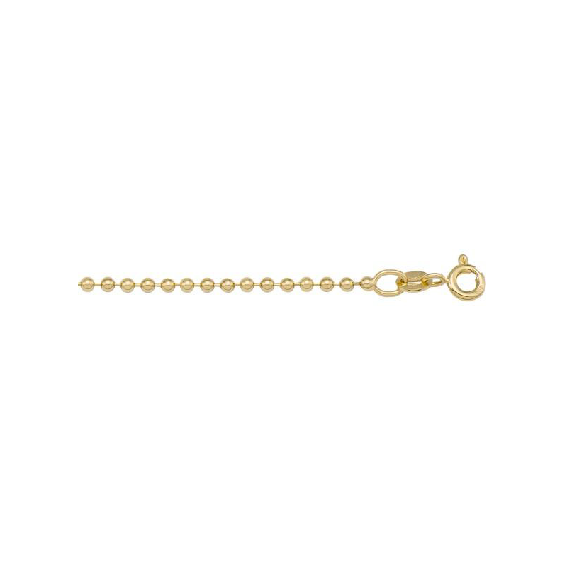 14k Yellow Gold Bead 1.8 mm Italian Chain