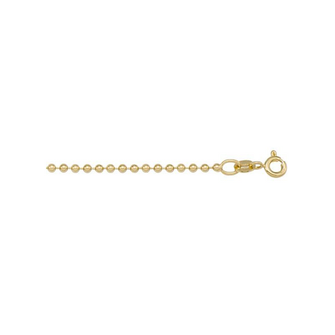 14k Yellow Gold Bead 1.8 mm Italian Chain