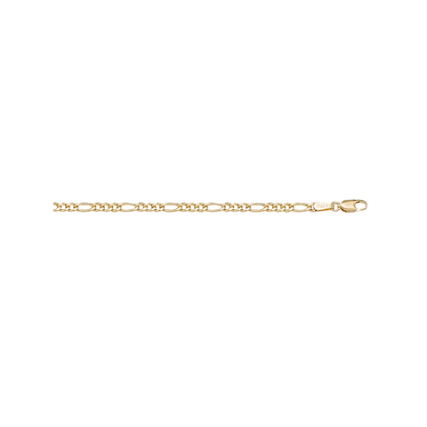 10k, 14k Yellow Gold Hollow Figaro 3.4 mm Italian Chain