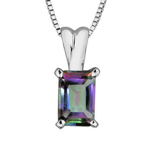 10K White Gold 64 Mystic Topaz Pendant