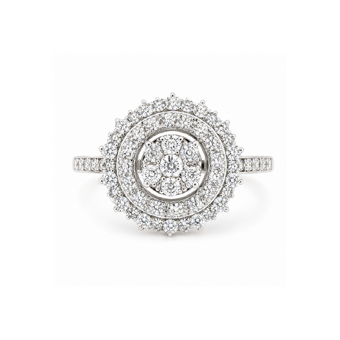 1.00TDW Diamond Dazzler Ring in 10K White Gold