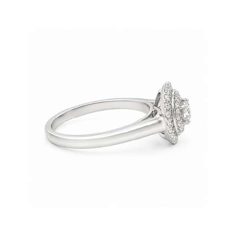 10K White Gold 0.25TDW Halo Diamond Ring