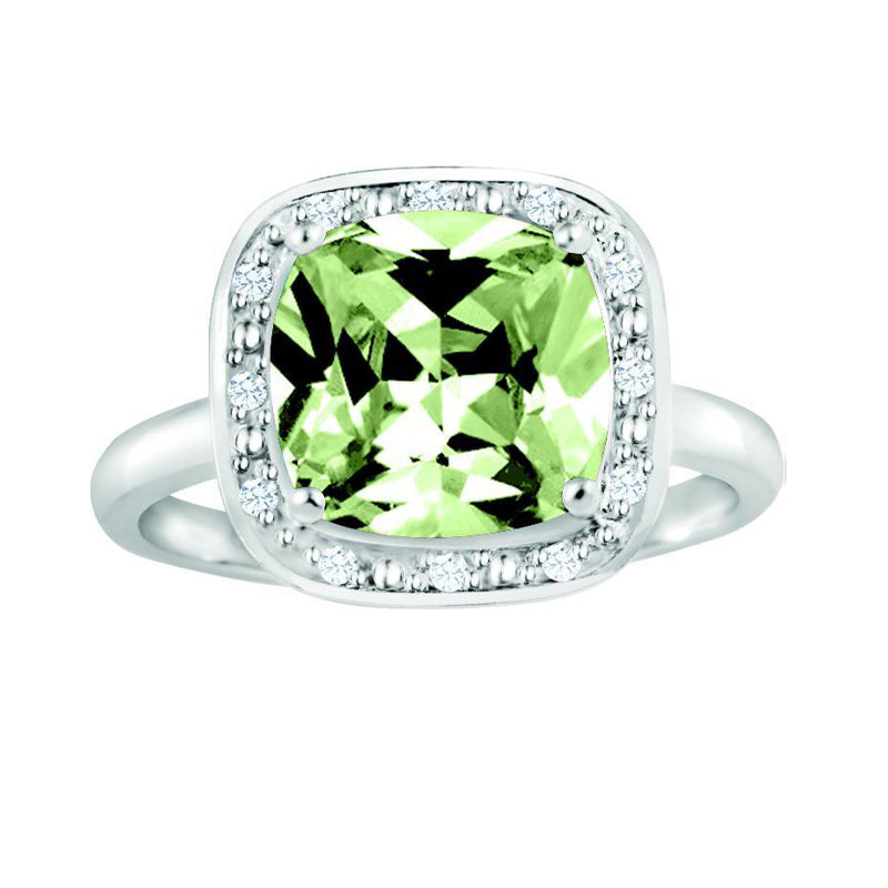 August Birthstone Ring with Diamond Accent set in Sterling Silver 8765089