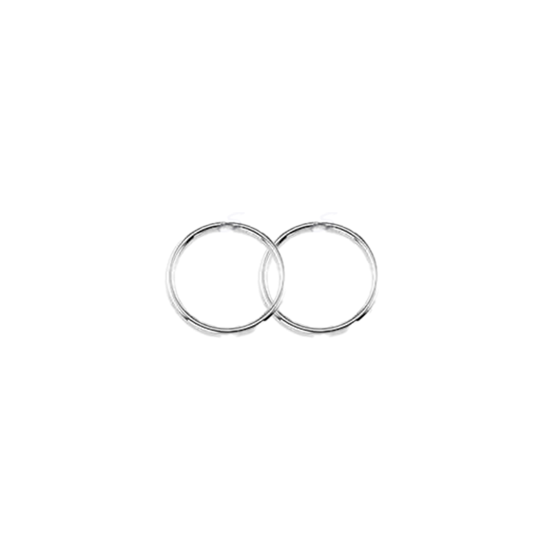 10K White Gold 14mm Sleeper Earrings