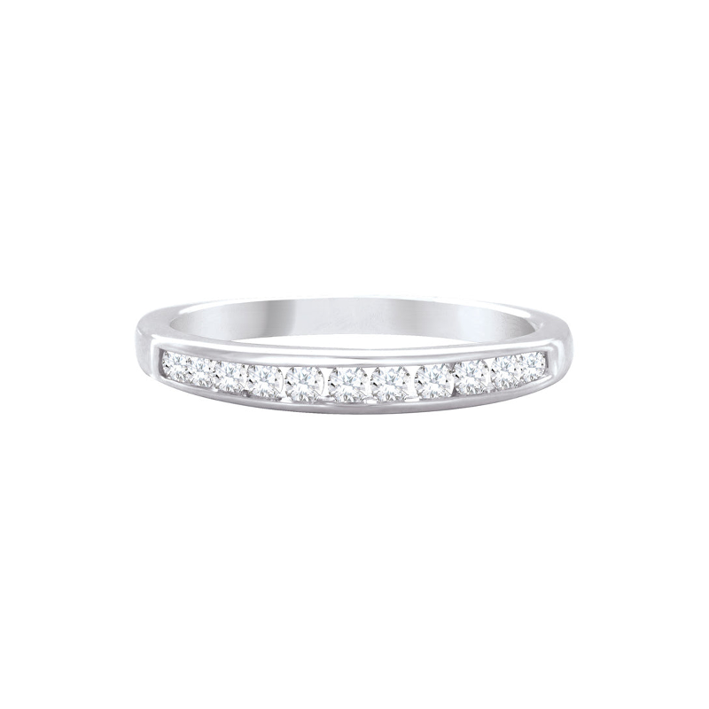 10 Karat White Gold 0.20TDW Diamond Semi Eternity Channel Set Band