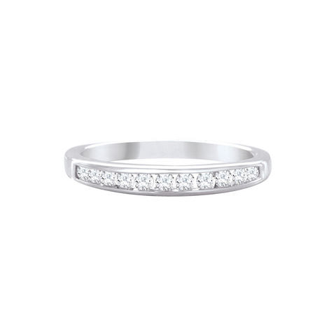10 Karat White Gold 0.20TDW Diamond Semi Eternity Channel Set Band