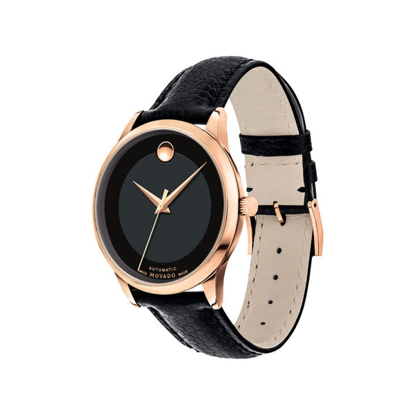 Movado Modern Classic Black Leather Automatic Men&#39;s Watch 0607124