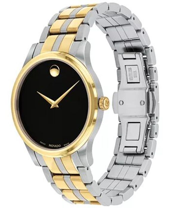 Movado Swiss Gold PVD &amp; Stainless Steel Bracelet Men&#39;s Watch 0607536