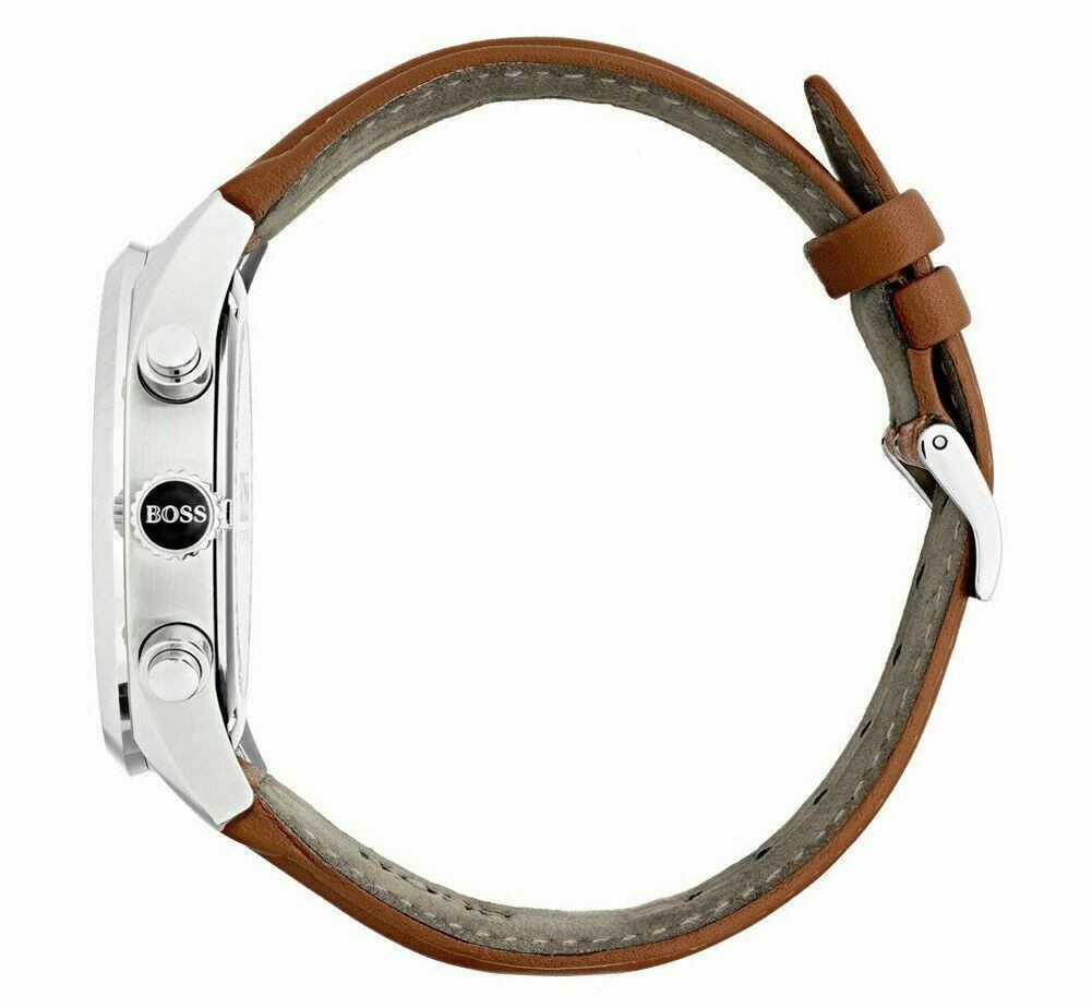 Hugo Boss Men&#39;s Grand Prix Chronograph Brown Leather Watch 1513475