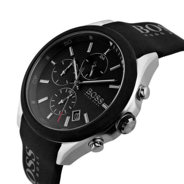 Hugo Boss 1513716 Velocity Black Dial Silicone Quartz Men&#39;s Watch