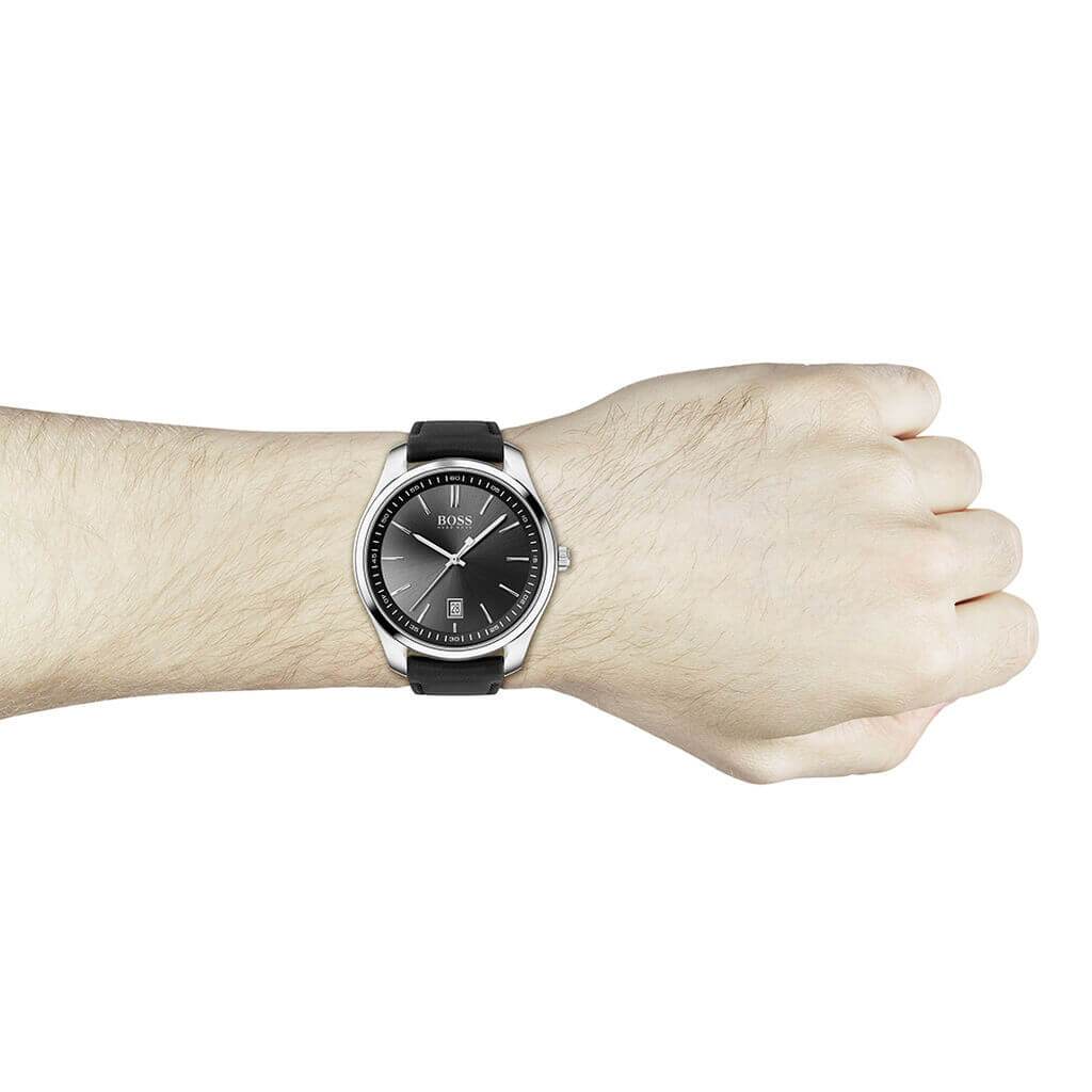 Hugo Boss 1513729 Circuit Black Leather Quartz Men&#39;s Watch