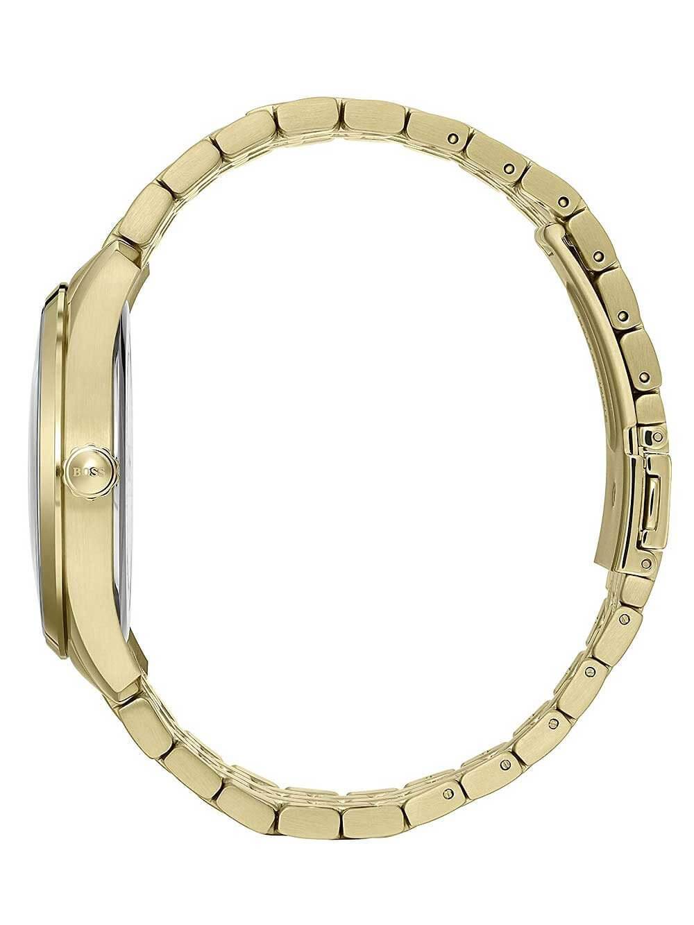 Hugo Boss 1513739 Master Black Dial Gold Bracelet Quartz Men&#39;s Watch