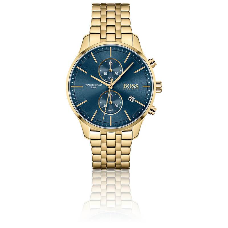 Hugo Boss 1513841 Associate Gold Steel Quartz Men&#39;s Chrono Watch