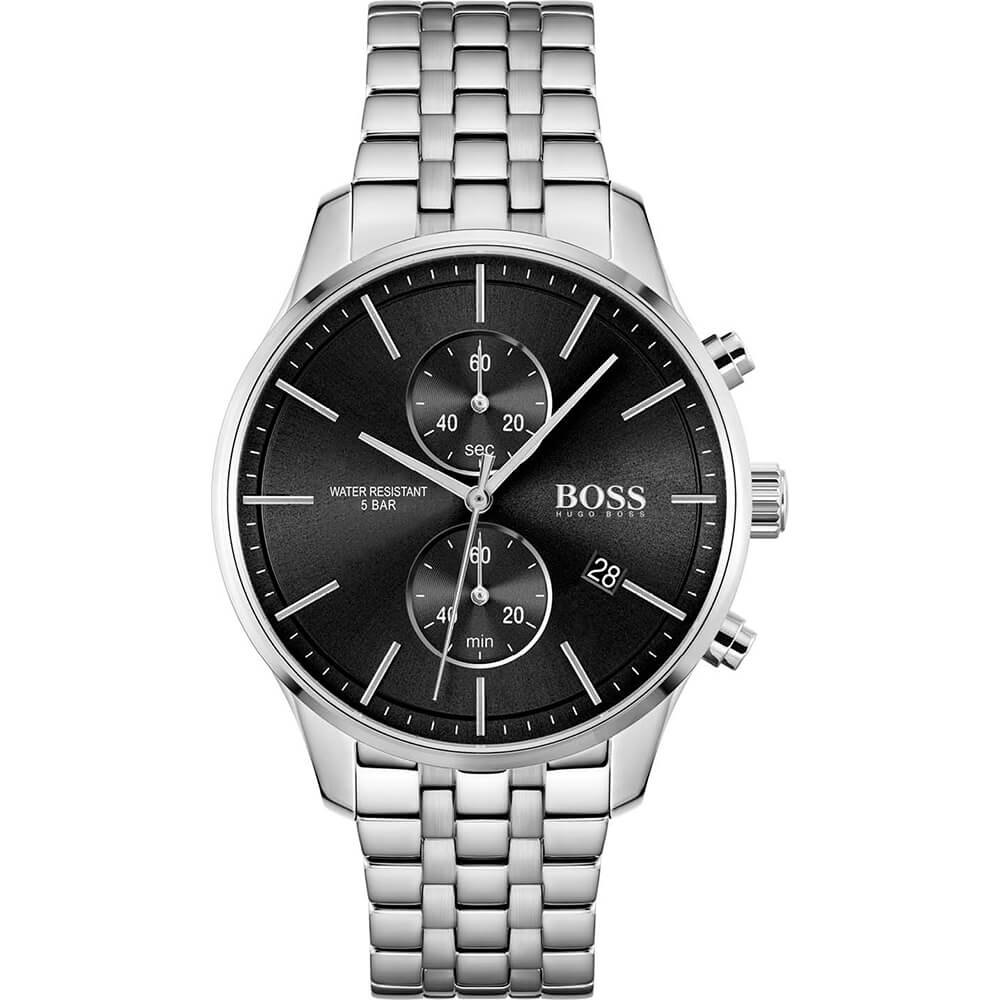 Hugo Boss 1513869 Associate Silver Steel Quartz Men&#39;s Chrono Watch