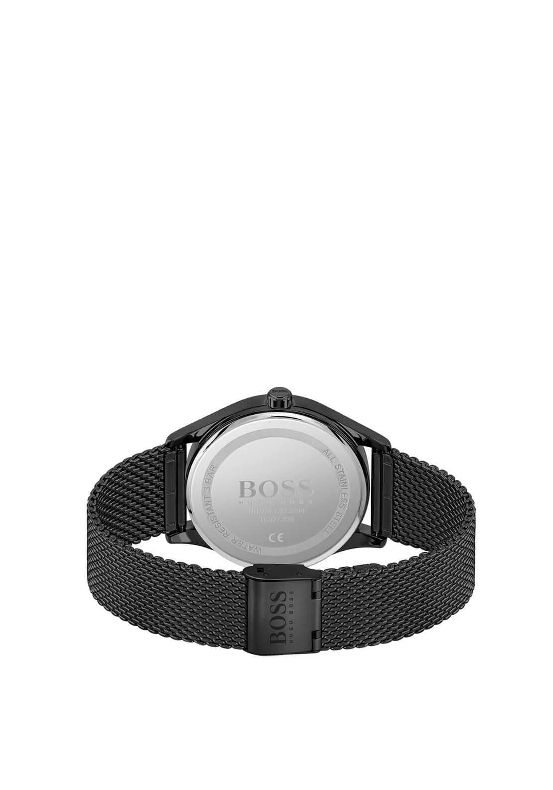 Hugo Boss 1513877 Commissioner Black Plated Dial With Mesh Quartz Men&#39;s Watch