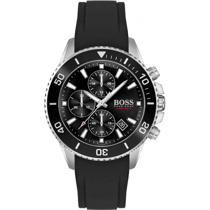 Hugo Boss 1513912 Admiral Chronograph Date Silicone Strap Quartz Men&#39;s Watch