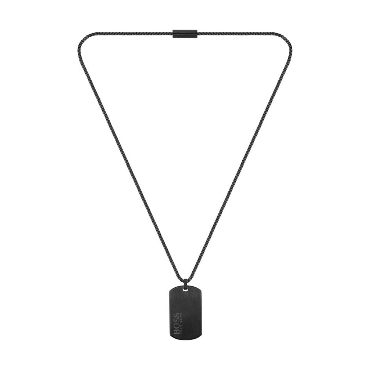 Hugo Boss ID Black Ionic Plated Men&#39;s Necklace