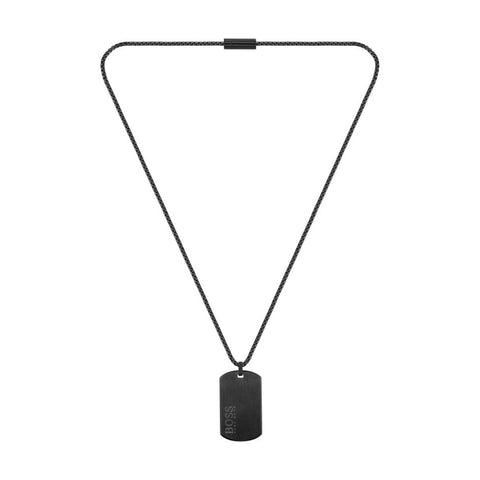 Hugo Boss ID Black Ionic Plated Men's Necklace