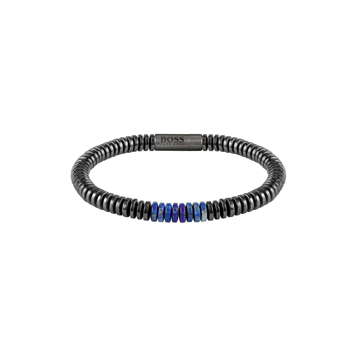 Hugo Boss Jewellery Slice Disc Silver/Blue Men&#39;s Bracelet