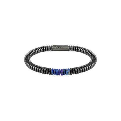 Hugo Boss Jewellery Slice Disc Silver/Blue Men's Bracelet