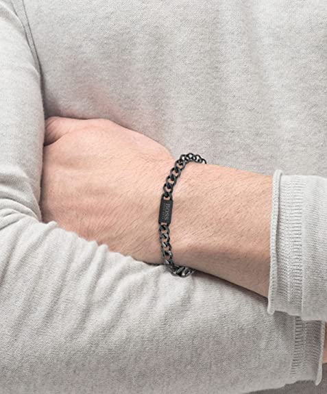 Hugo Boss Jewellery Black IP Chain Link Men's Bracelet