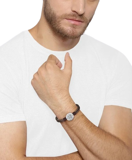 Hugo Boss Jewellery Brown Leather Men&#39;s bracelet 1580497M