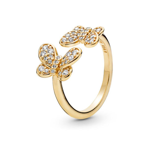 Pandora Butterfly Open Ring In Pandora Shine