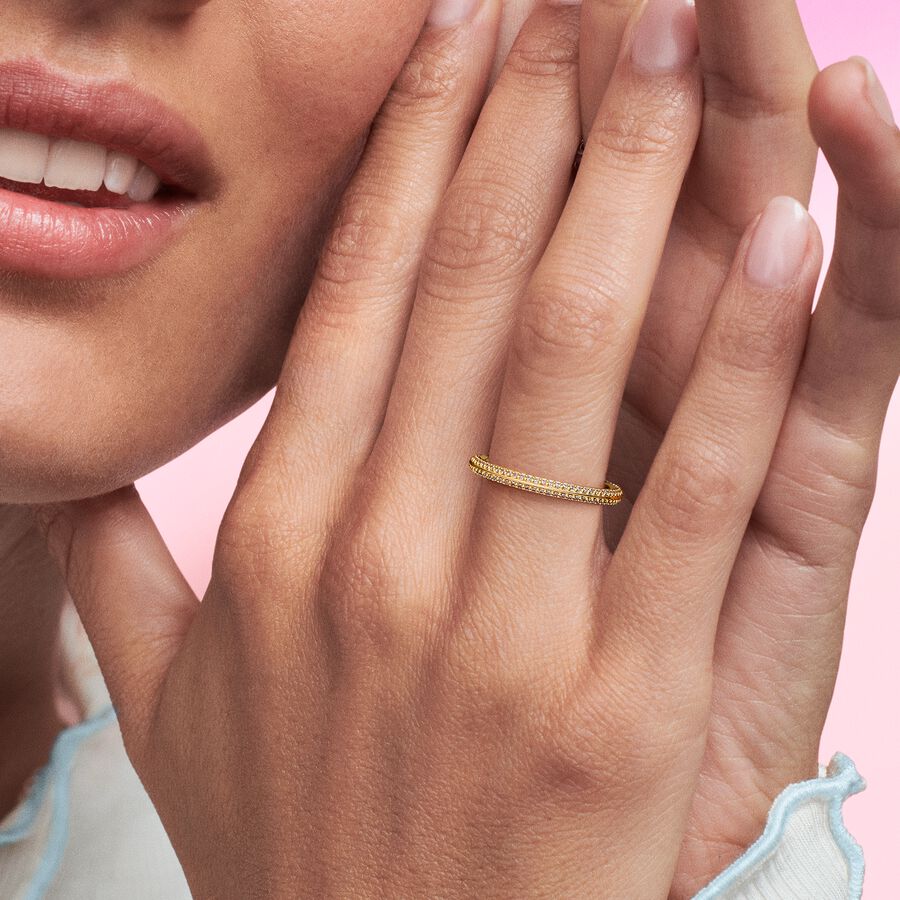 Pandora ME Gold plated Pave Ring