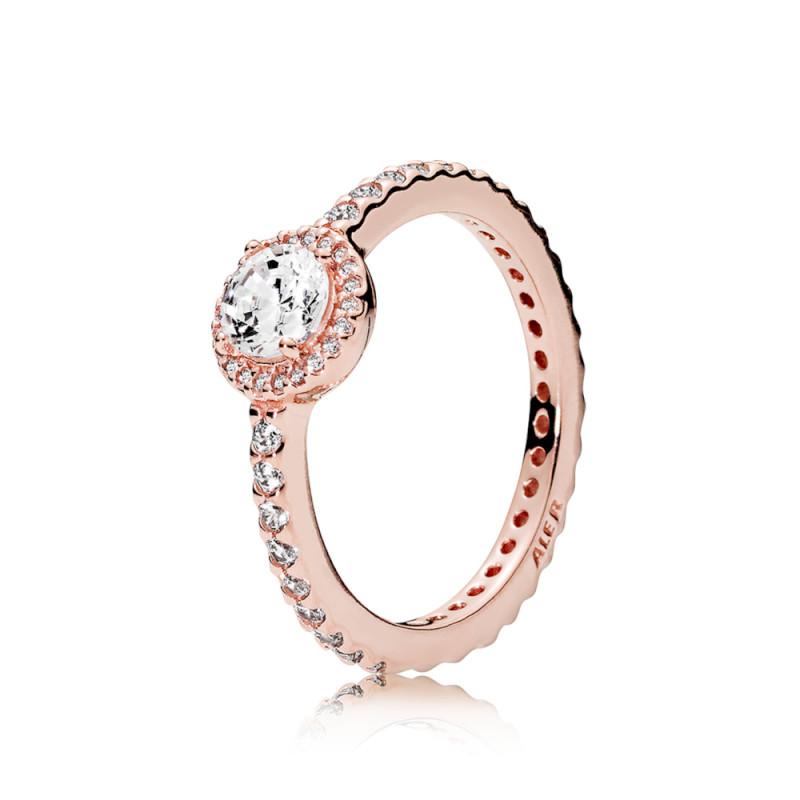 Pandora Ring In Pandora Rose With Clear Cubic Zirconia