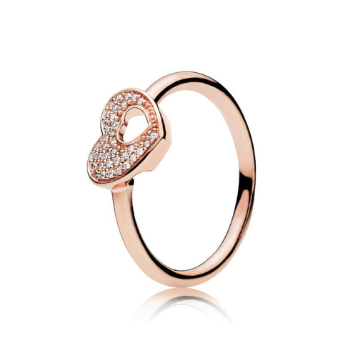 Pandora pave puzzle Heart Ring