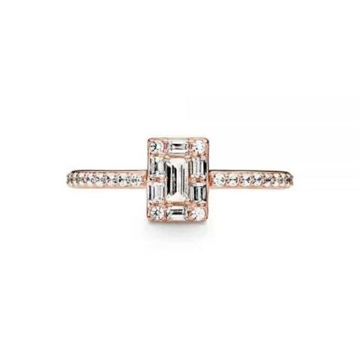 Pandora Sparkling Square Halo Ring