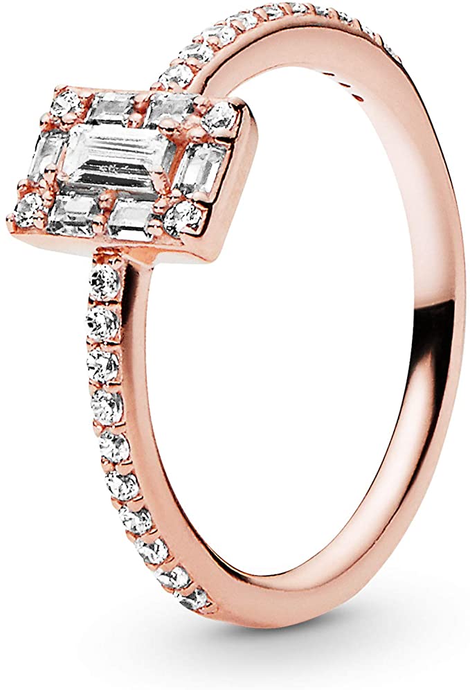 Pandora Sparkling Square Halo Ring