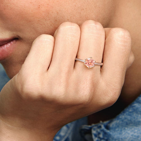 Pandora Pink Sparkling Crown Solitaire Ring