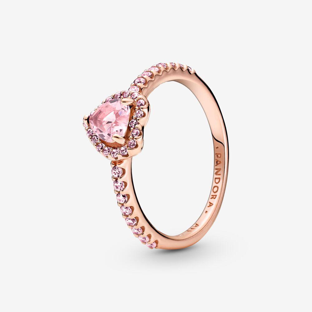 Pandora Sparkling Orchid Pink Elevated Heart Ring