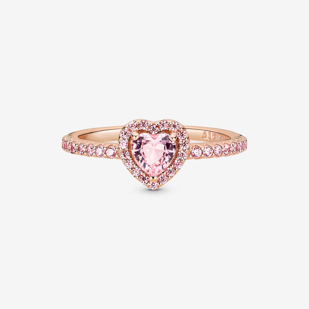 Pandora Sparkling Orchid Pink Elevated Heart Ring