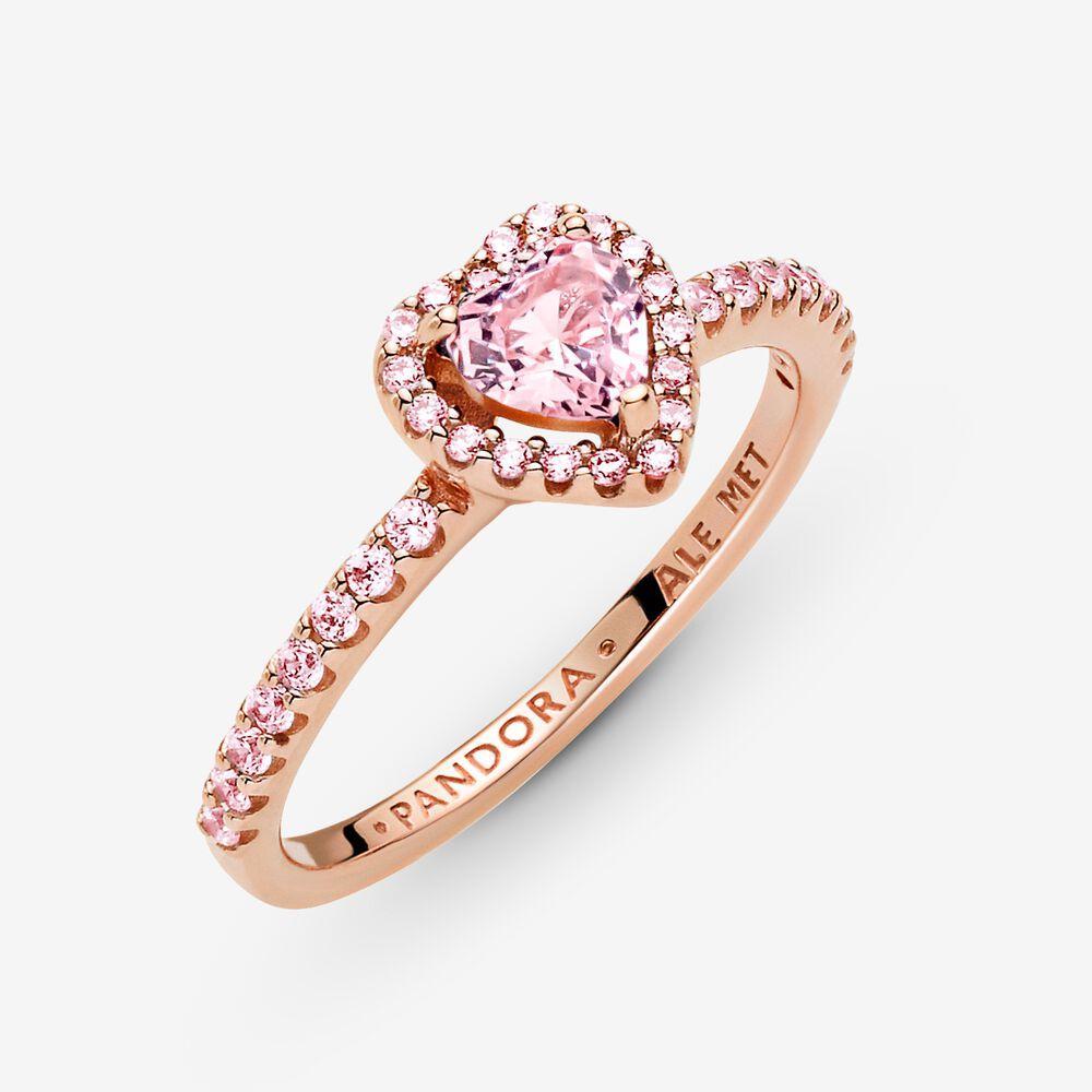 Pandora Sparkling Orchid Pink Elevated Heart Ring
