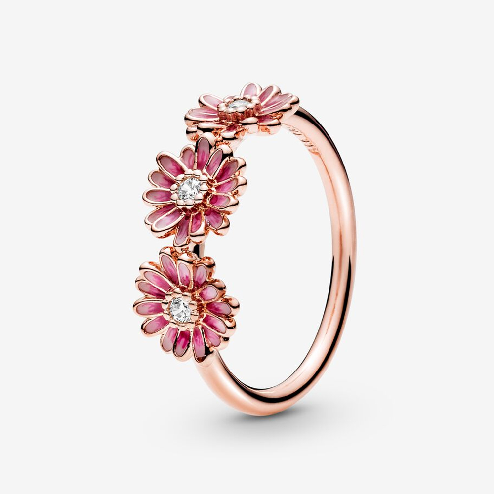 Pandora Pink Daisy Flower Trio Ring