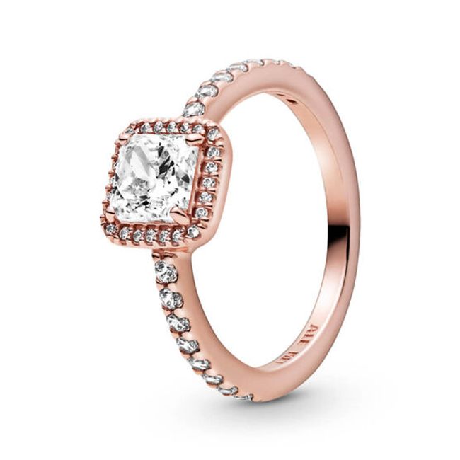 Pandora Square Sparkle Halo Ring