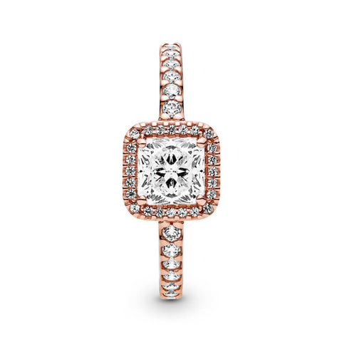 Pandora Square Sparkle Halo Ring