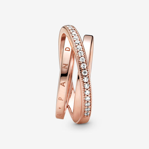 Pandora Crossover Pave Triple Band Ring 