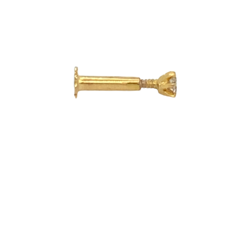 18K Yellow Gold 0.03ct Diamond Screw Back Nose Pin