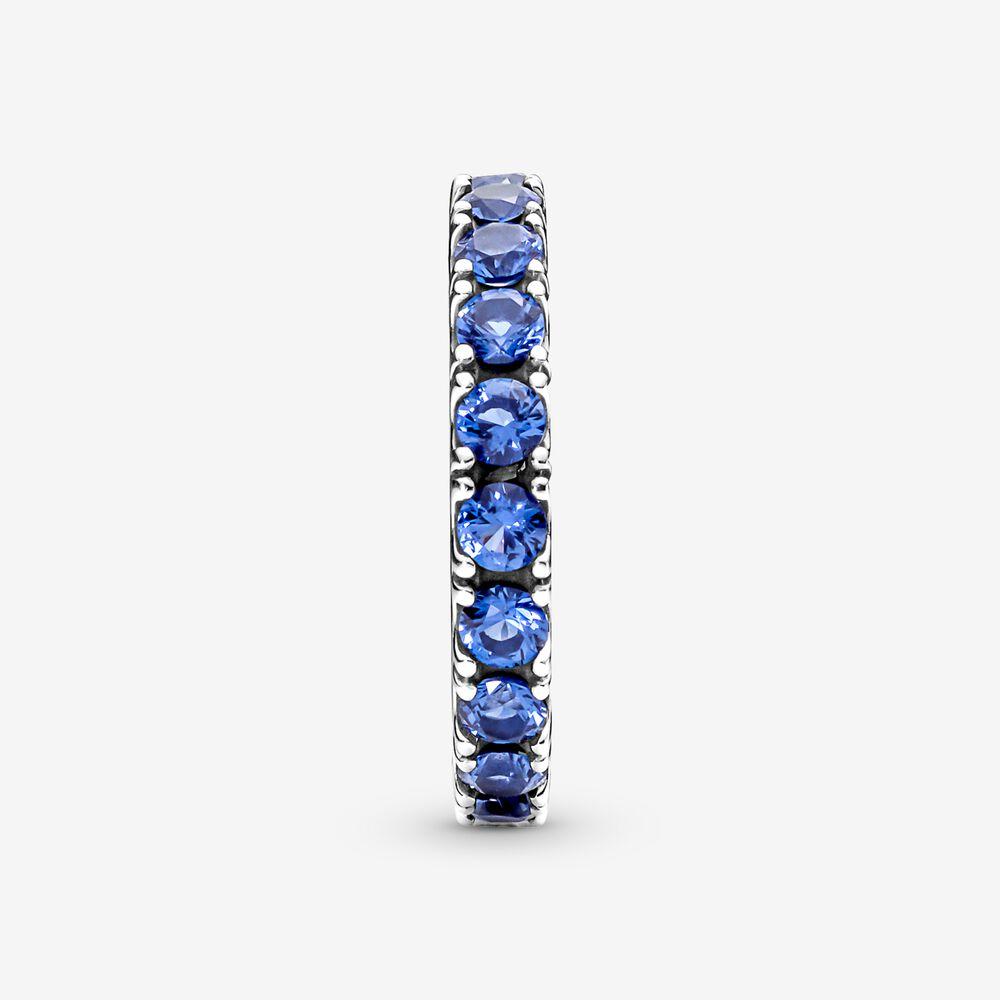 Pandora Sparkling Row Eternity Princess Blue Crystal Ring