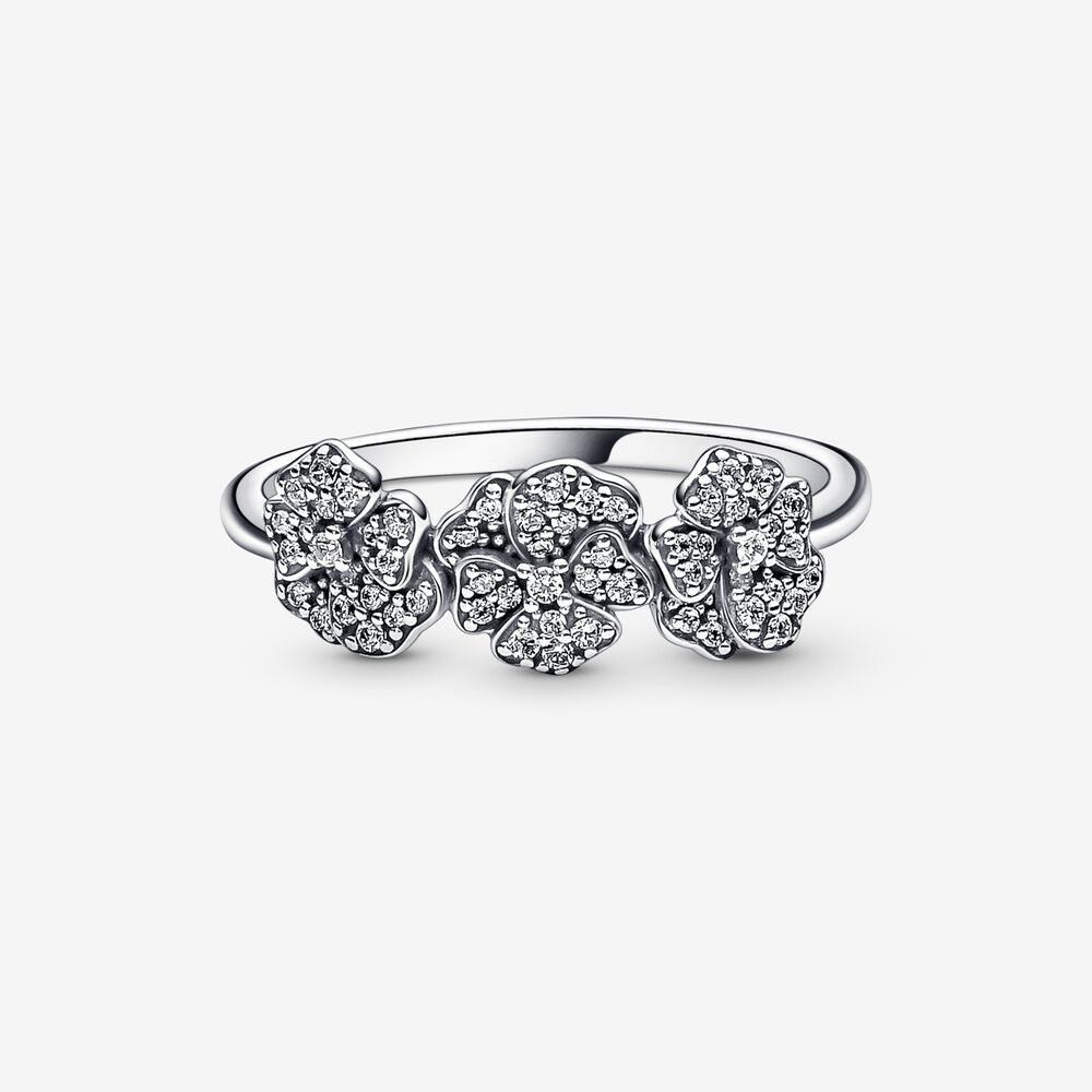 Pandora Triple Pansy Flower Ring