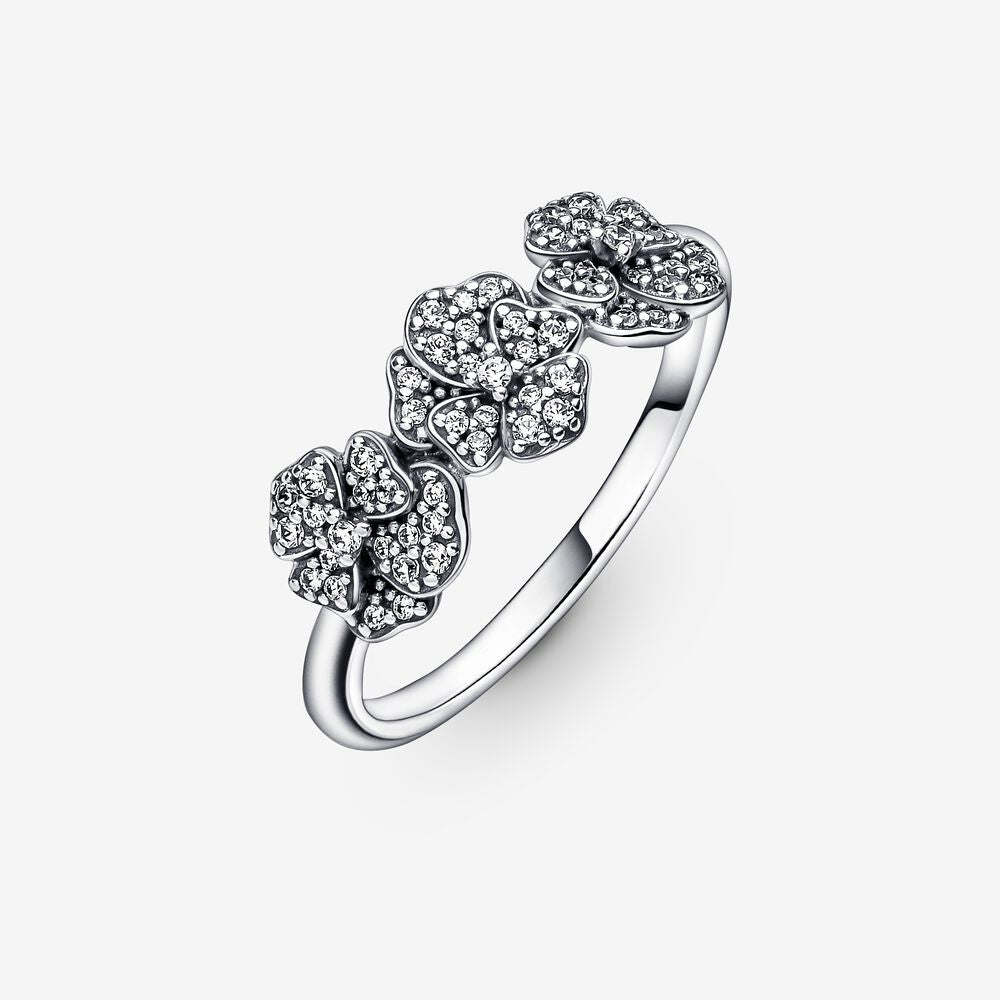 Pandora Triple Pansy Flower Ring